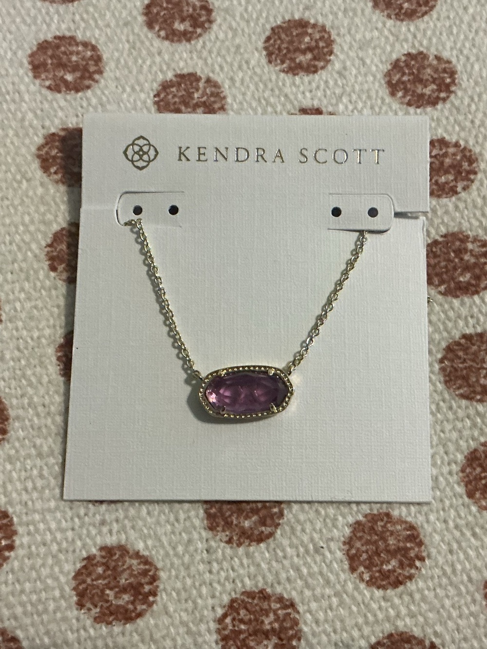Kendra Scott Gold Necklace with Purple Stone